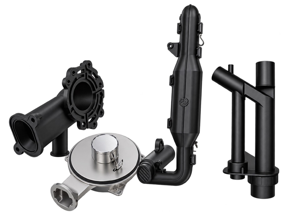 Manifold, susturucu, mikser ve trap